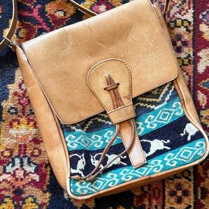 Tan Leather Crossbody Bag Western Bag